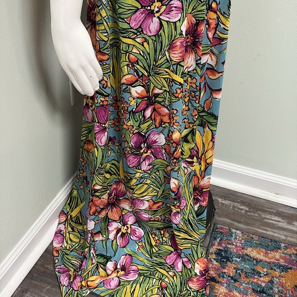 Talbots Hawaiian Tropical Floral Sleeveless Maxi Dress Size 6 - Picture 6 of 9